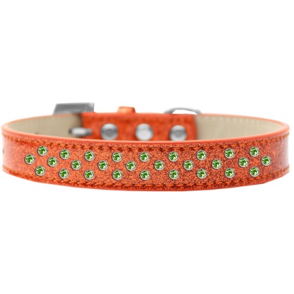 Sprinkles Ice Cream Dog Collar Lime Green Crystals Size 12 Orange