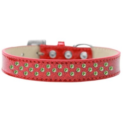 Sprinkles Ice Cream Dog Collar Lime Green Crystals Size 12 Red