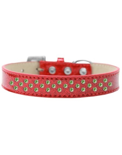 Sprinkles Ice Cream Dog Collar Lime Green Crystals Size 12 Red