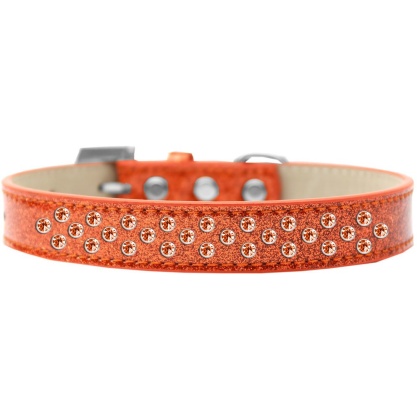 Sprinkles Ice Cream Dog Collar Orange Crystals Size 12 Orange