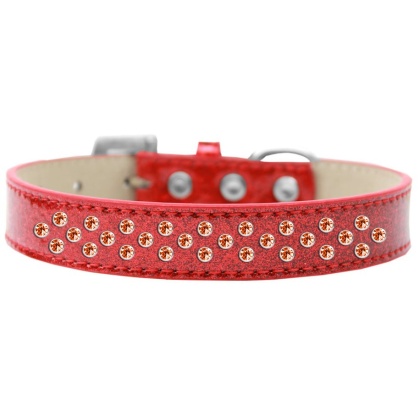 Sprinkles Ice Cream Dog Collar Orange Crystals Size 12 Red