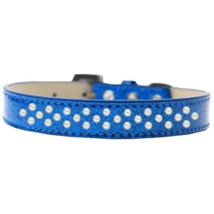 Sprinkles Ice Cream Dog Collar Pearls Size 12 Blue