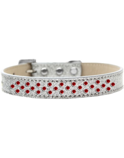 Sprinkles Ice Cream Dog Collar Red Crystals Size 12 Silver