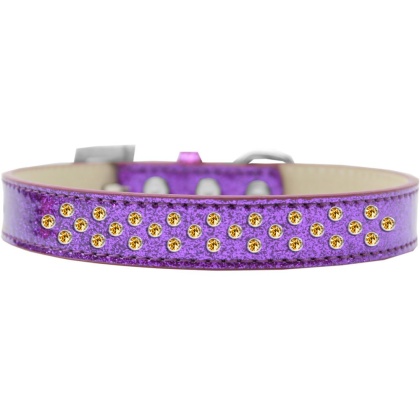 Sprinkles Ice Cream Dog Collar Yellow Crystals Size 12 Purple
