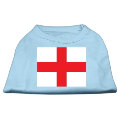 St George's Cross (English Flag) Screen Print Shirt Baby Blue Lg (14)