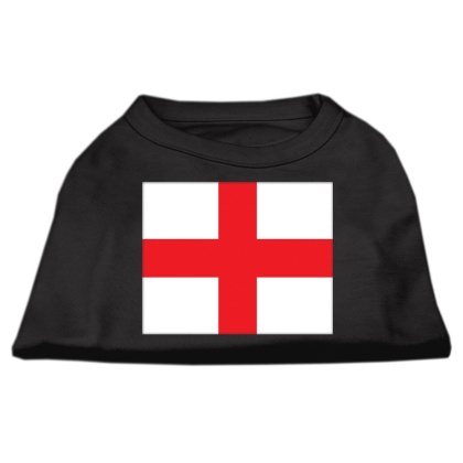 St George's Cross (English Flag) Screen Print Shirt Black  Lg (14)