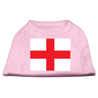 St George's Cross (English Flag) Screen Print Shirt Light Pink Lg (14)