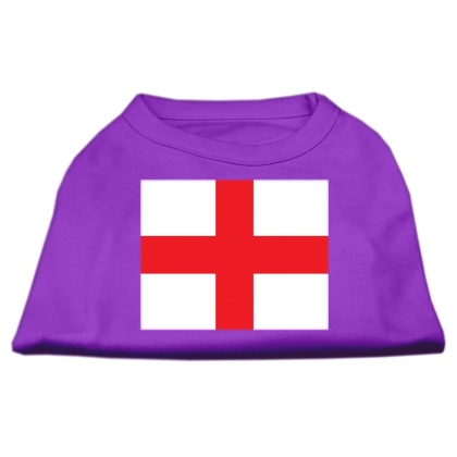 St George's Cross (English Flag) Screen Print Shirt Purple Lg (14)