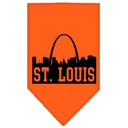 St Louis Skyline Screen Print Bandana Orange Large