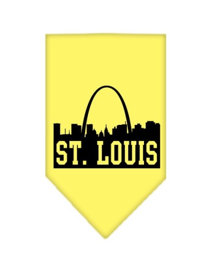 St Louis Skyline Screen Print Bandana Yellow Large