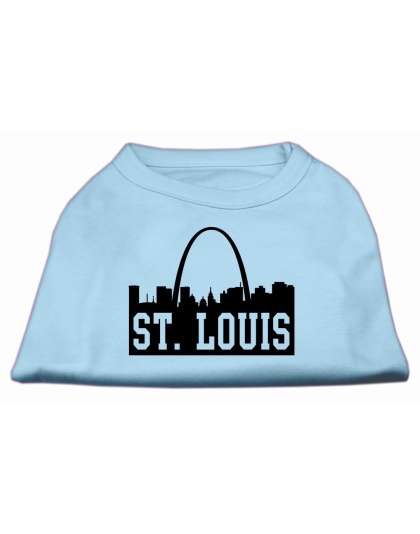 St Louis Skyline Screen Print Shirt Baby Blue Lg