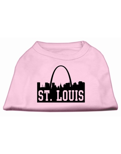 St Louis Skyline Screen Print Shirt Light Pink Lg