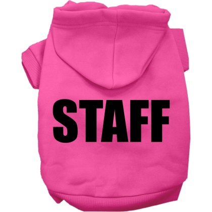 Staff Costume Screen Print Dog Hoodie Bright Pink Size XS