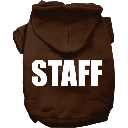 Staff Costume Screen Print Dog Hoodie Brown Size XS