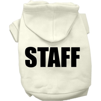 Staff Costume Screen Print Dog Hoodie Cream Size XS