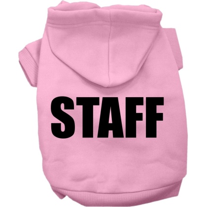 Staff Costume Screen Print Dog Hoodie Light Pink Size XS