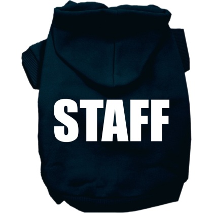 Staff Costume Screen Print Dog Hoodie Navy Blue Size XS