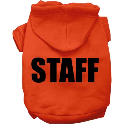 Staff Costume Screen Print Dog Hoodie Orange Size XS