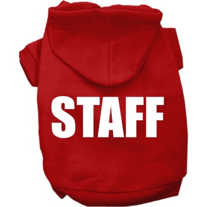 Staff Costume Screen Print Dog Hoodie Red Size XS