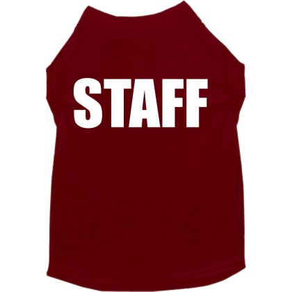 Staff Costume Screen Print Dog Shirt Maroon Size XS