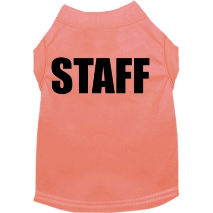 Staff Costume Screen Print Dog Shirt Peach Size XS