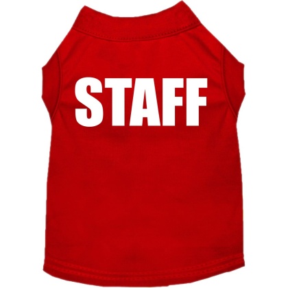 Staff Costume Screen Print Dog Shirt Red Size XS