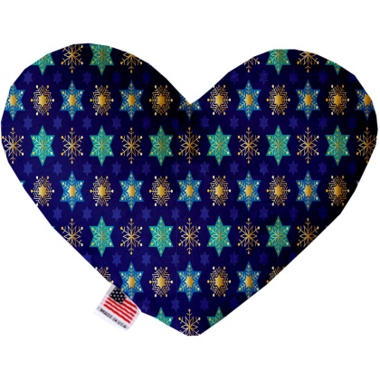 Star of David and Snowflakes 6 Inch Heart Dog Toy