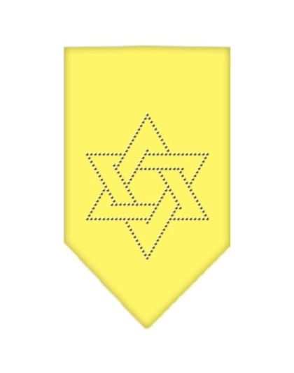 Star Of David Rhinestone Bandana Yellow Large