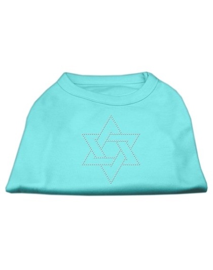 Star of David Rhinestone Shirt  Aqua L