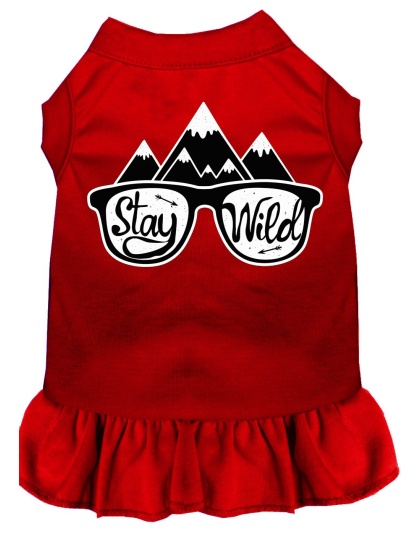 Stay Wild Screen Print Dog Dress Red 4X (22)