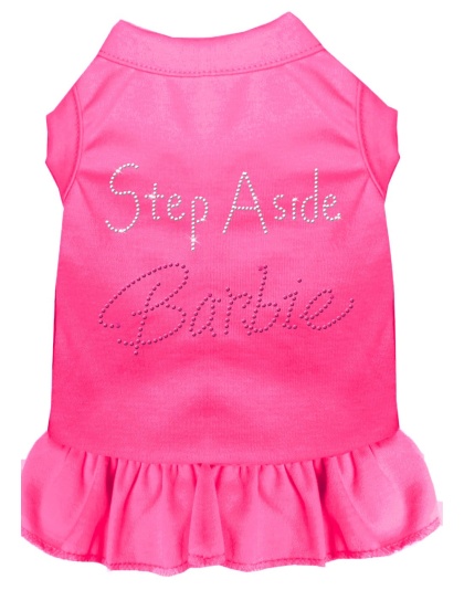 Step Aside Barbie Rhinestone Dress Black with Bright Pink Lg