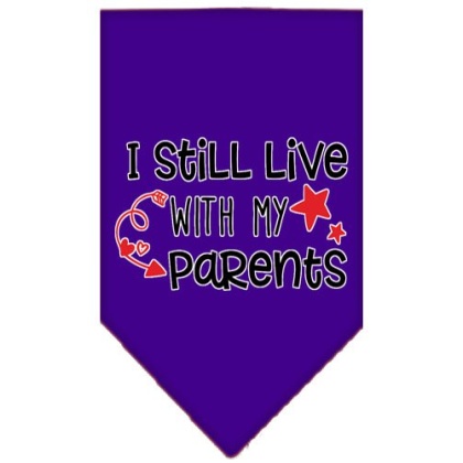 Still Live with my Parents Screen Print Pet Bandana Purple Large