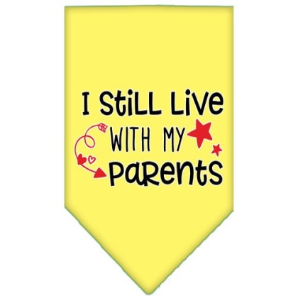 Still Live with my Parents Screen Print Pet Bandana Yellow Large