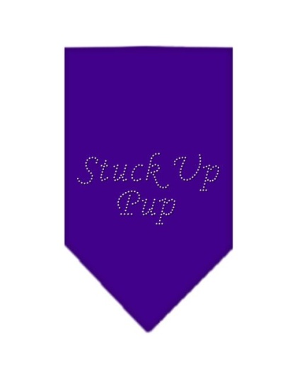 Stuck Up Pup Rhinestone Bandana Purple Large