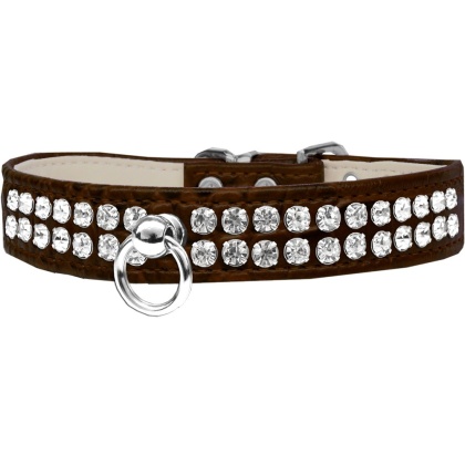 Style #72 Rhinestone Designer Croc Dog Collar Chocolate Size 10