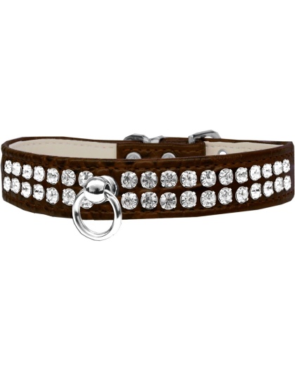 Style #72 Rhinestone Designer Croc Dog Collar Chocolate Size 10