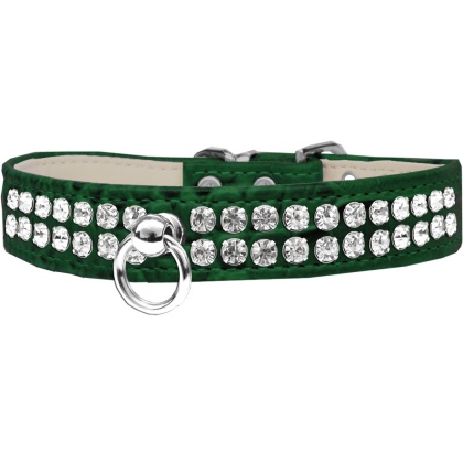 Style #72 Rhinestone Designer Croc Dog Collar Emerald Green Size 10