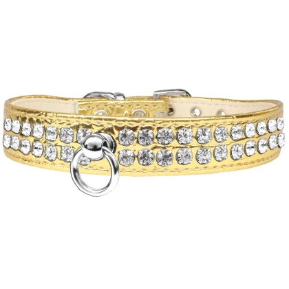 Style #72 Rhinestone Designer Croc Dog Collar Gold Size 10