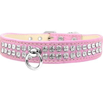 Style #72 Rhinestone Designer Croc Dog Collar Light Pink Size 10