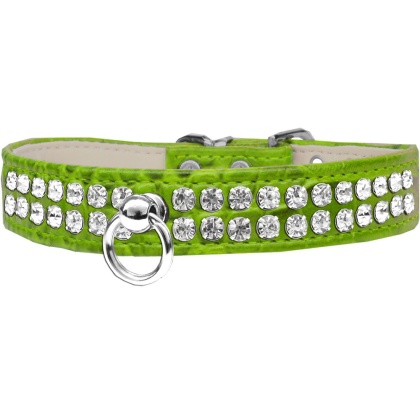 Style #72 Rhinestone Designer Croc Dog Collar Lime Green Size 10