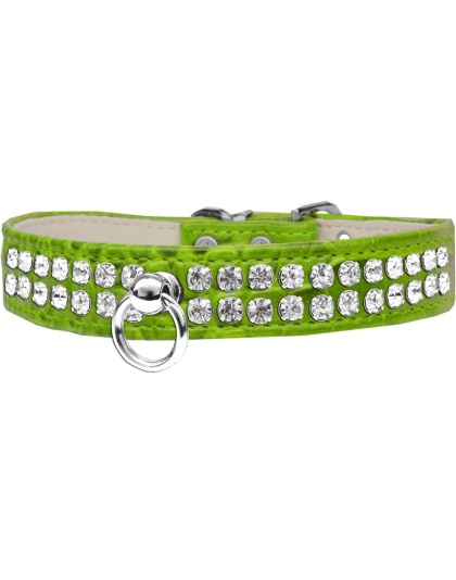 Style #72 Rhinestone Designer Croc Dog Collar Lime Green Size 10