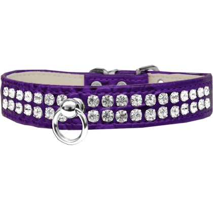 Style #72 Rhinestone Designer Croc Dog Collar Purple Size 10