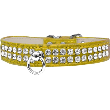 Style #72 Rhinestone Designer Croc Dog Collar Yellow Size 10