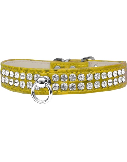 Style #72 Rhinestone Designer Croc Dog Collar Yellow Size 10