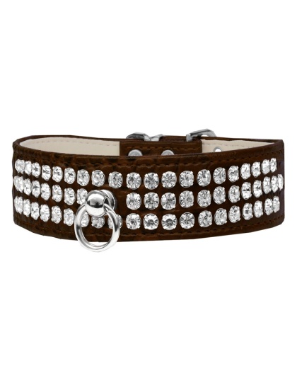 Style #73 Rhinestone Designer Croc Dog Collar Chocolate Size 10