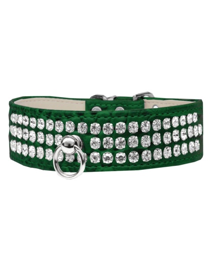 Style #73 Rhinestone Designer Croc Dog Collar Emerald Green Size 10