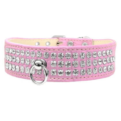 Style #73 Rhinestone Designer Croc Dog Collar Light Pink Size 10
