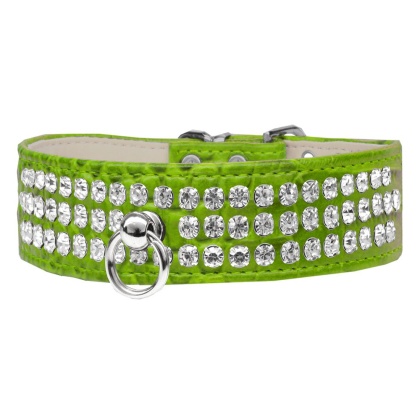 Style #73 Rhinestone Designer Croc Dog Collar Lime Green Size 10