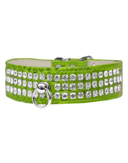 Style #73 Rhinestone Designer Croc Dog Collar Lime Green Size 10