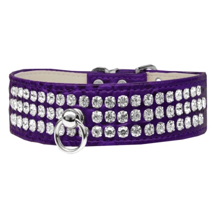 Style #73 Rhinestone Designer Croc Dog Collar Purple Size 10